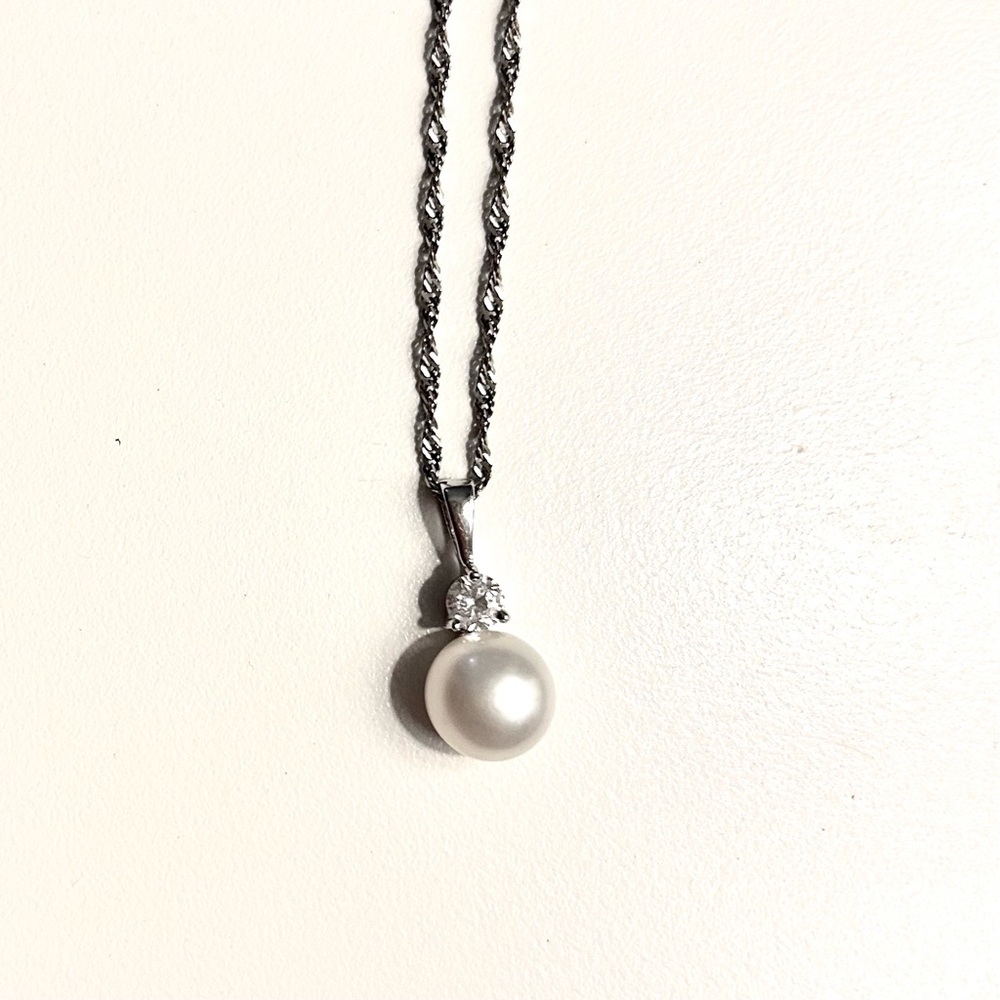 Pearl and silver necklace 925 sterling silver with fresh water pearl